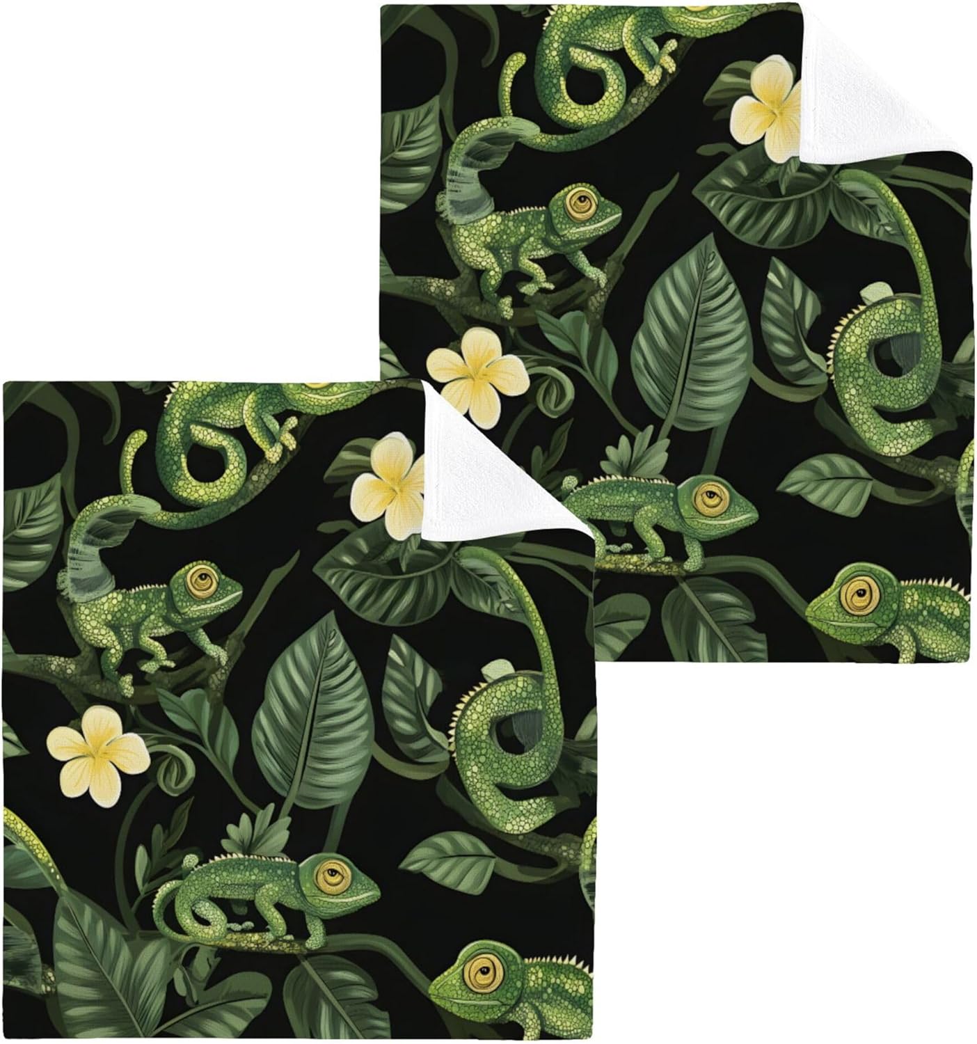 Xigua Green Chameleons multi-purpose washcloths