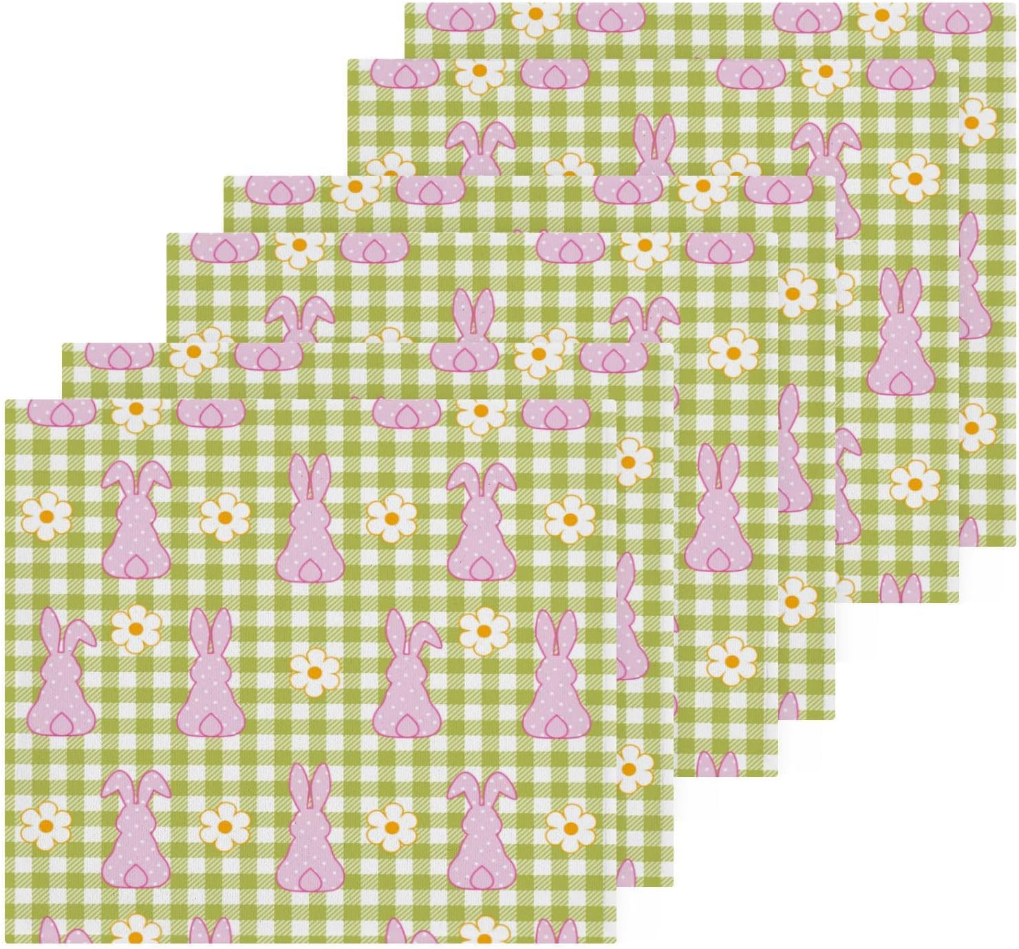 Easter Bunny Plaid Washcloths