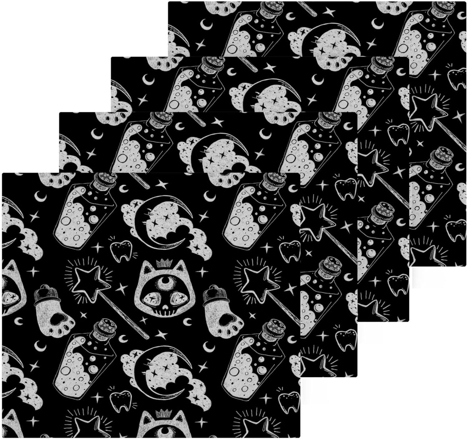 Halloween Cat Washcloth Set for Wash Drying and Cleaning