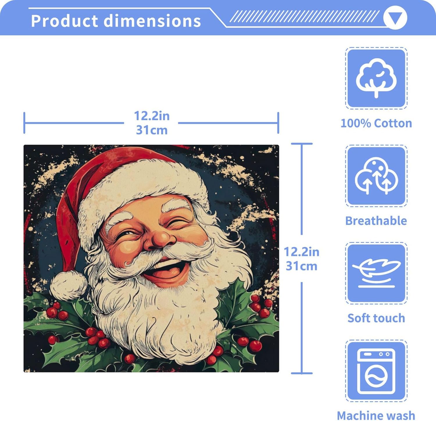 Xigua Cartoon Santa Claus Washcloth Set