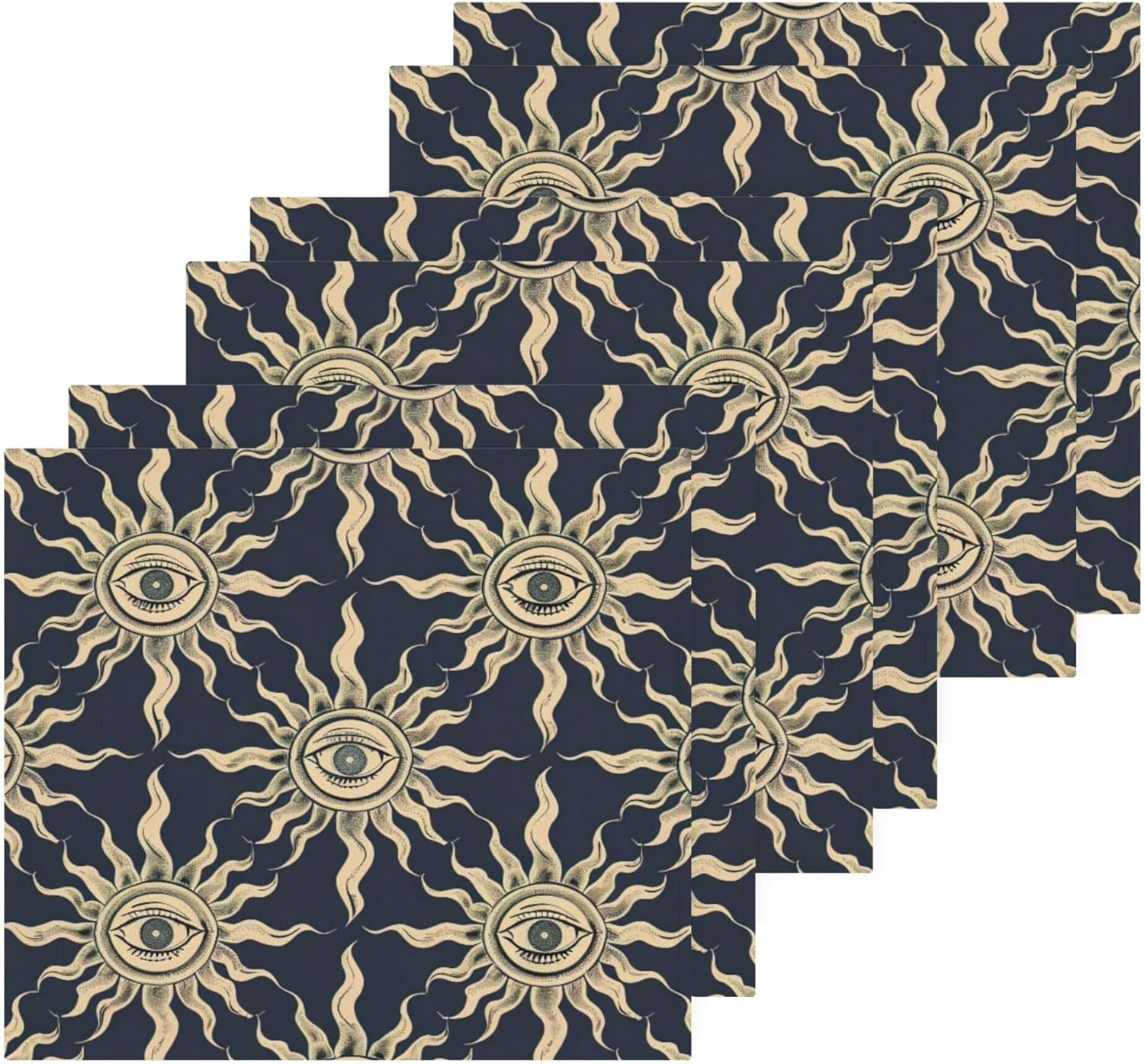 Xigua Suns and Eyes Washcloths Set of 2-12 X 12 Inch