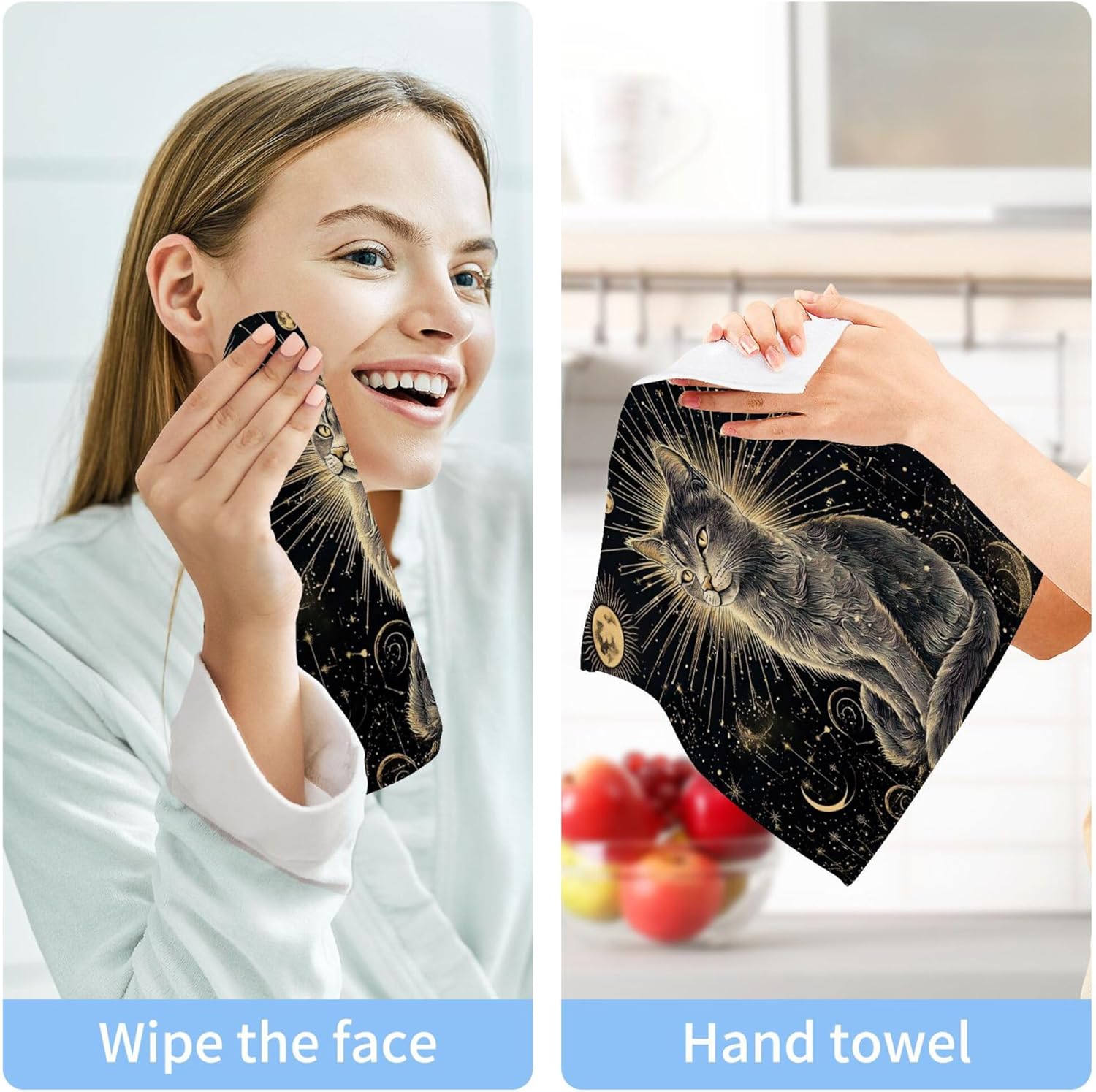 Xigua Cat Moons Washcloth Set