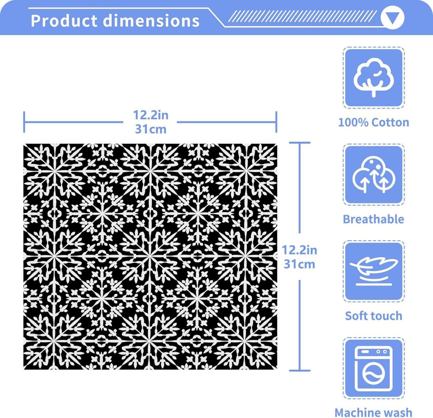 XiguaChristmas Snowflake Washcloth Set