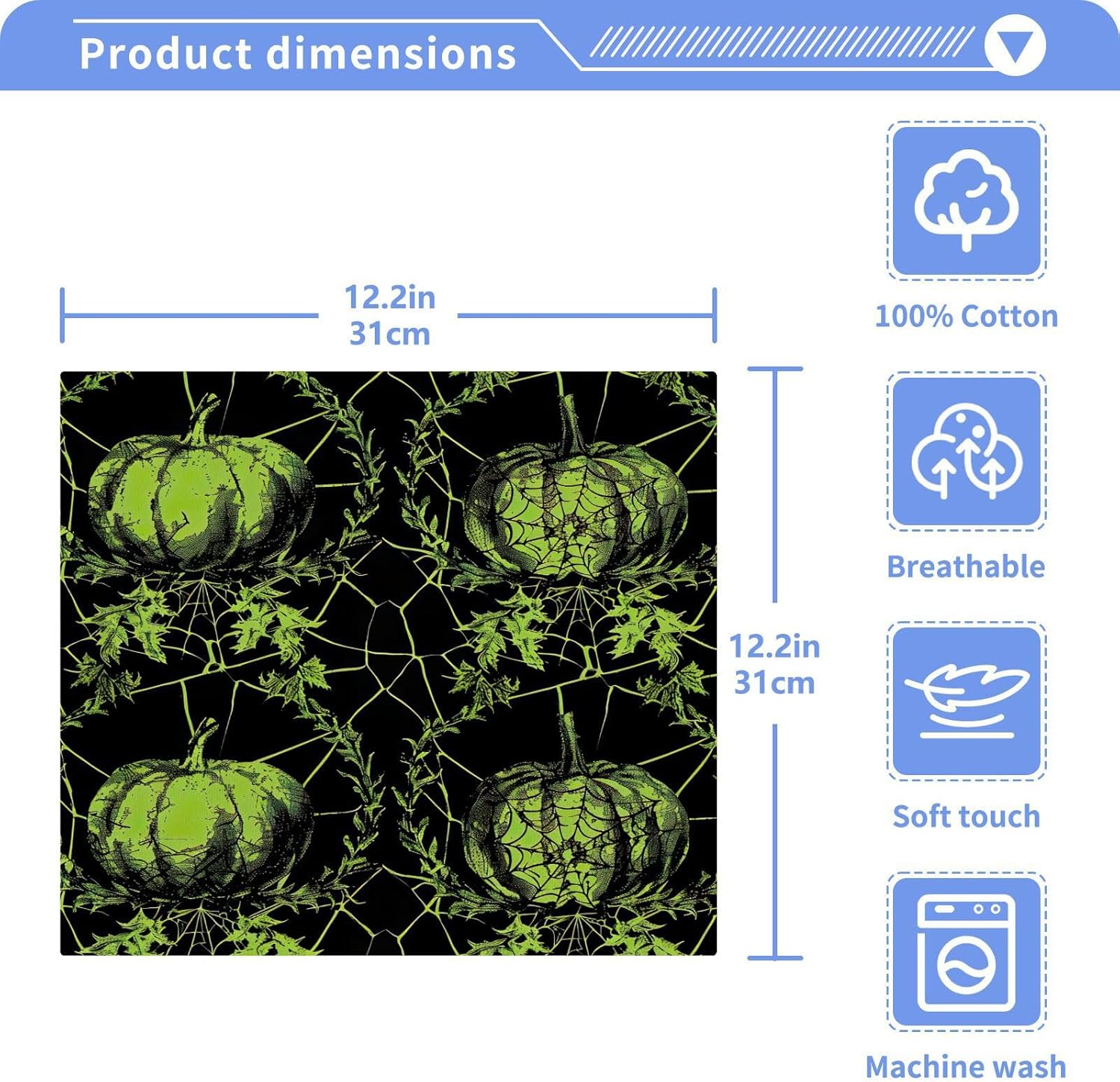 YETTASBIN Halloween Pumpkin Washcloths 2 Pack 1