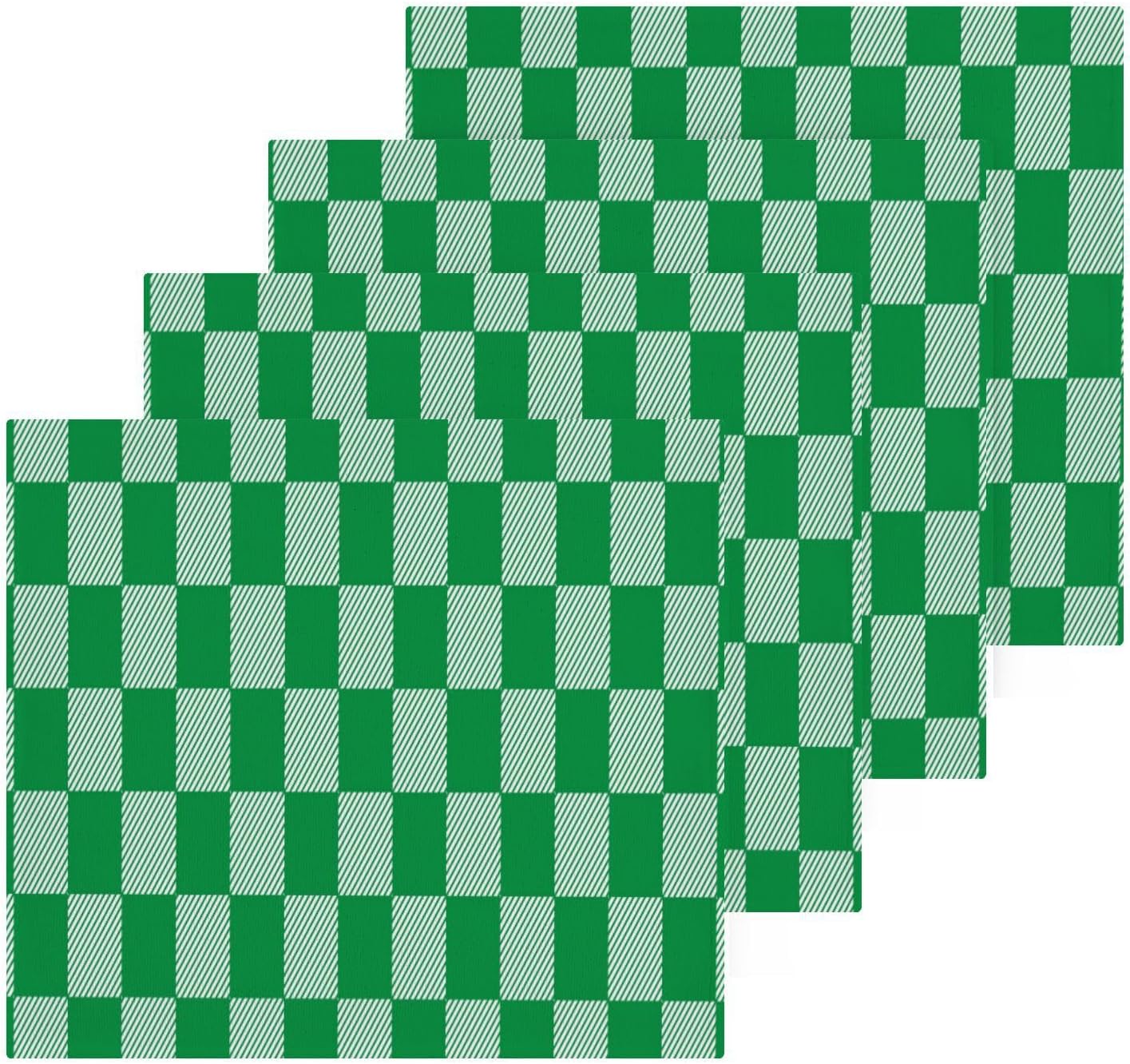 St Patricks Day Plaid 12x12 Washcloth Set - Soft Reusable