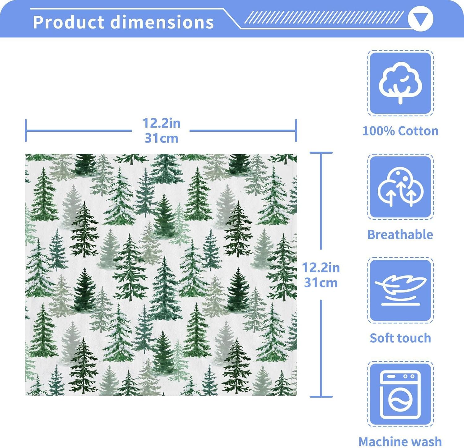 Burbuja Forest Trees Cotton Washcloth Set of 2