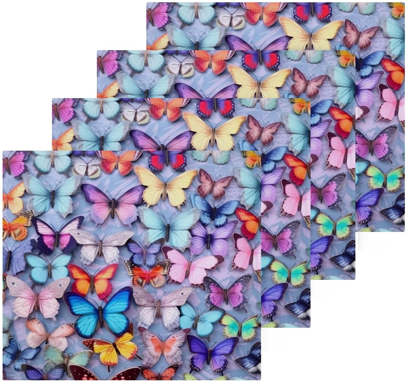 YETTASBIN Butterfly Washcloths 2 Pack Soft Absorbent Cotton Towels