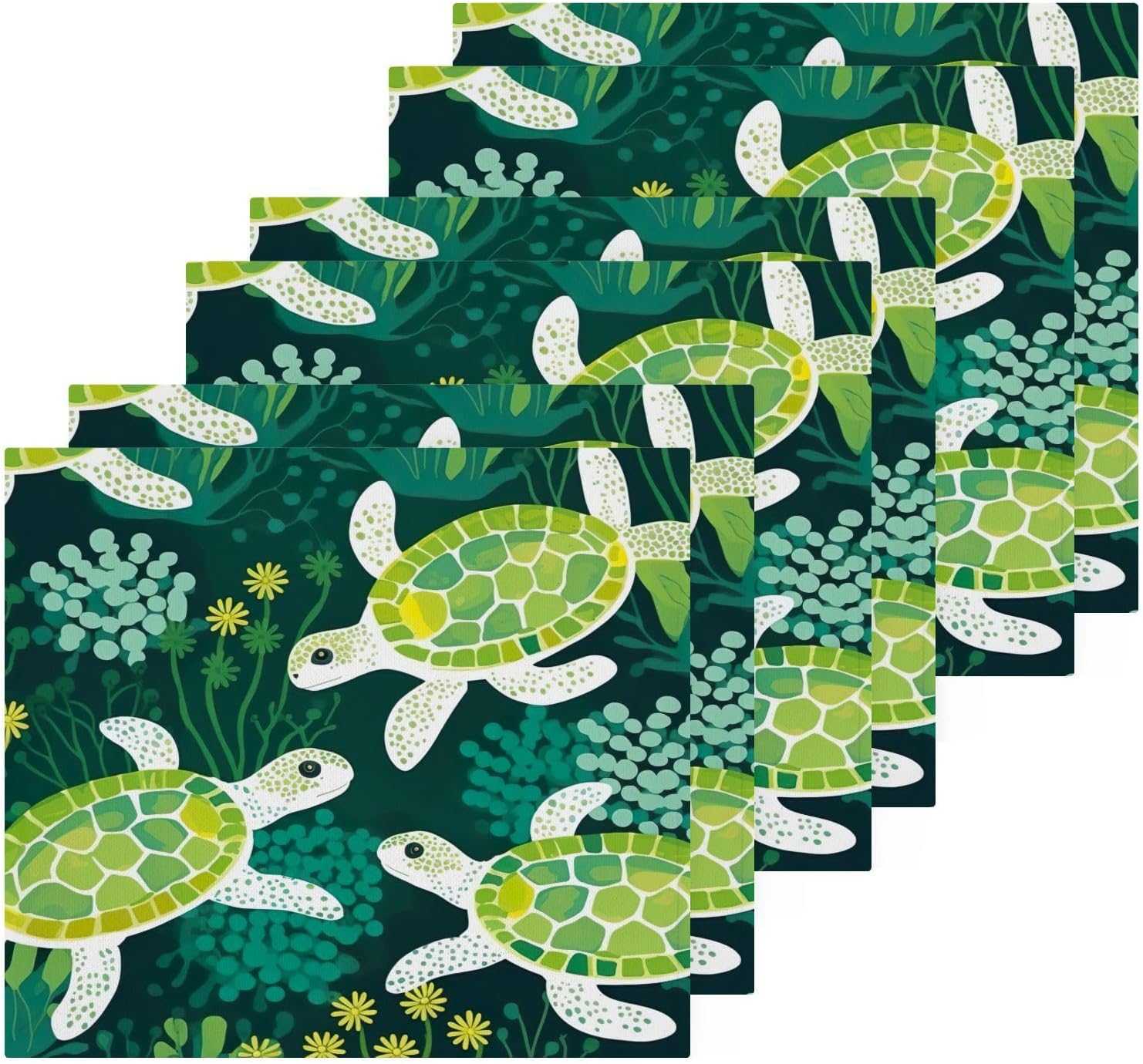 YETASBINGreen Turtle Washcloths 2 Pack