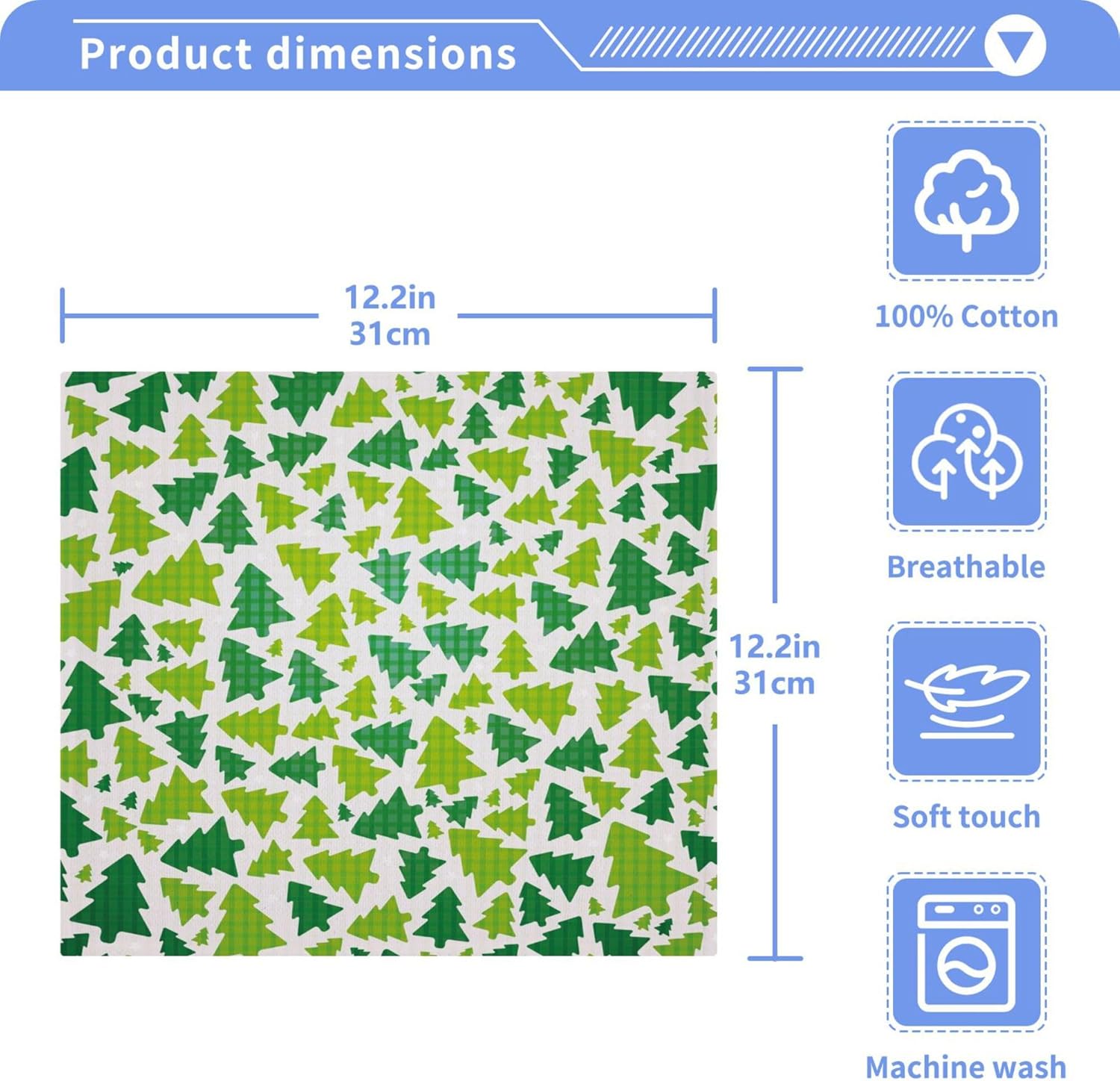 Xigua Christmas Tree Washcloth Set - Multi-Purpose Safe and Stylish