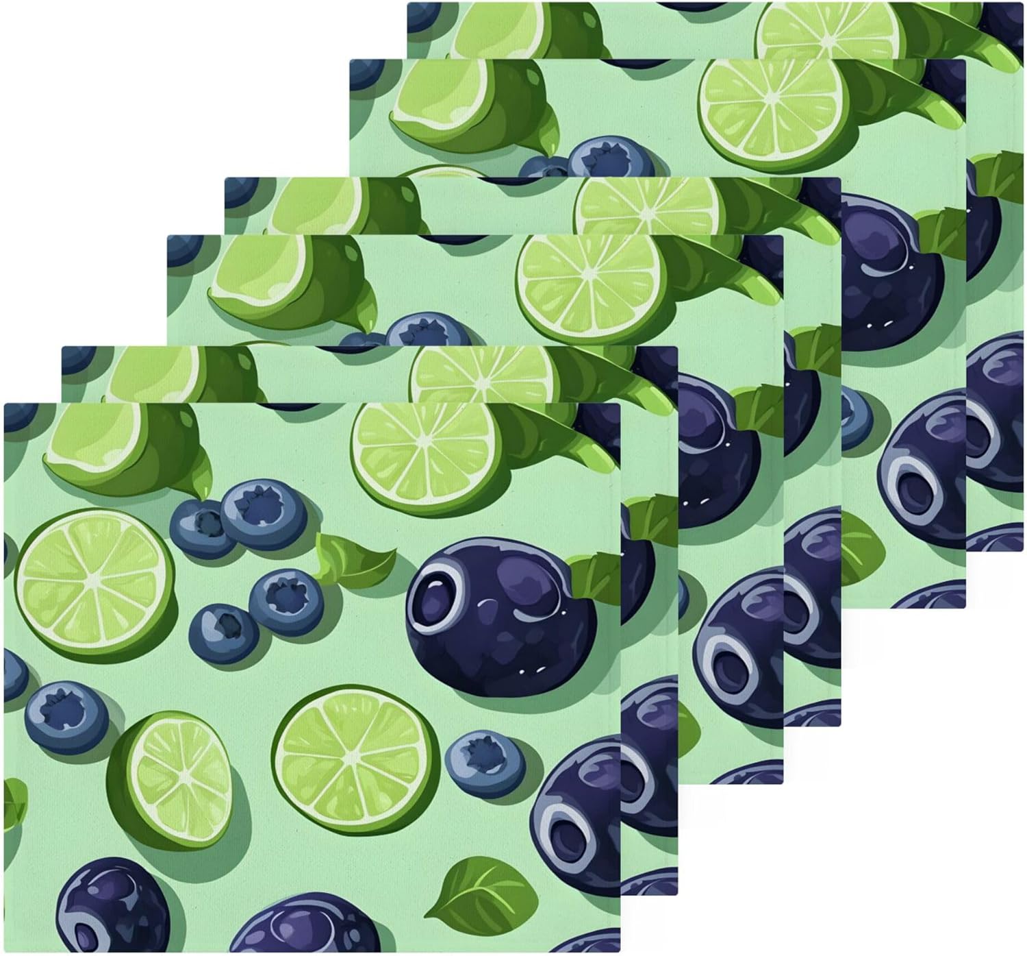 Xigua Blueberries Washcloths Set of 2 - 12x12 Inch