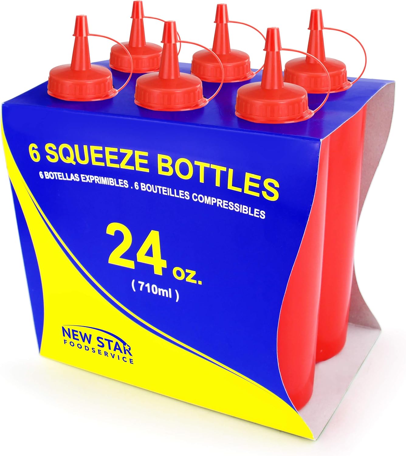 New Star Foodservice 26375 Squeeze Bottles Pack of 6