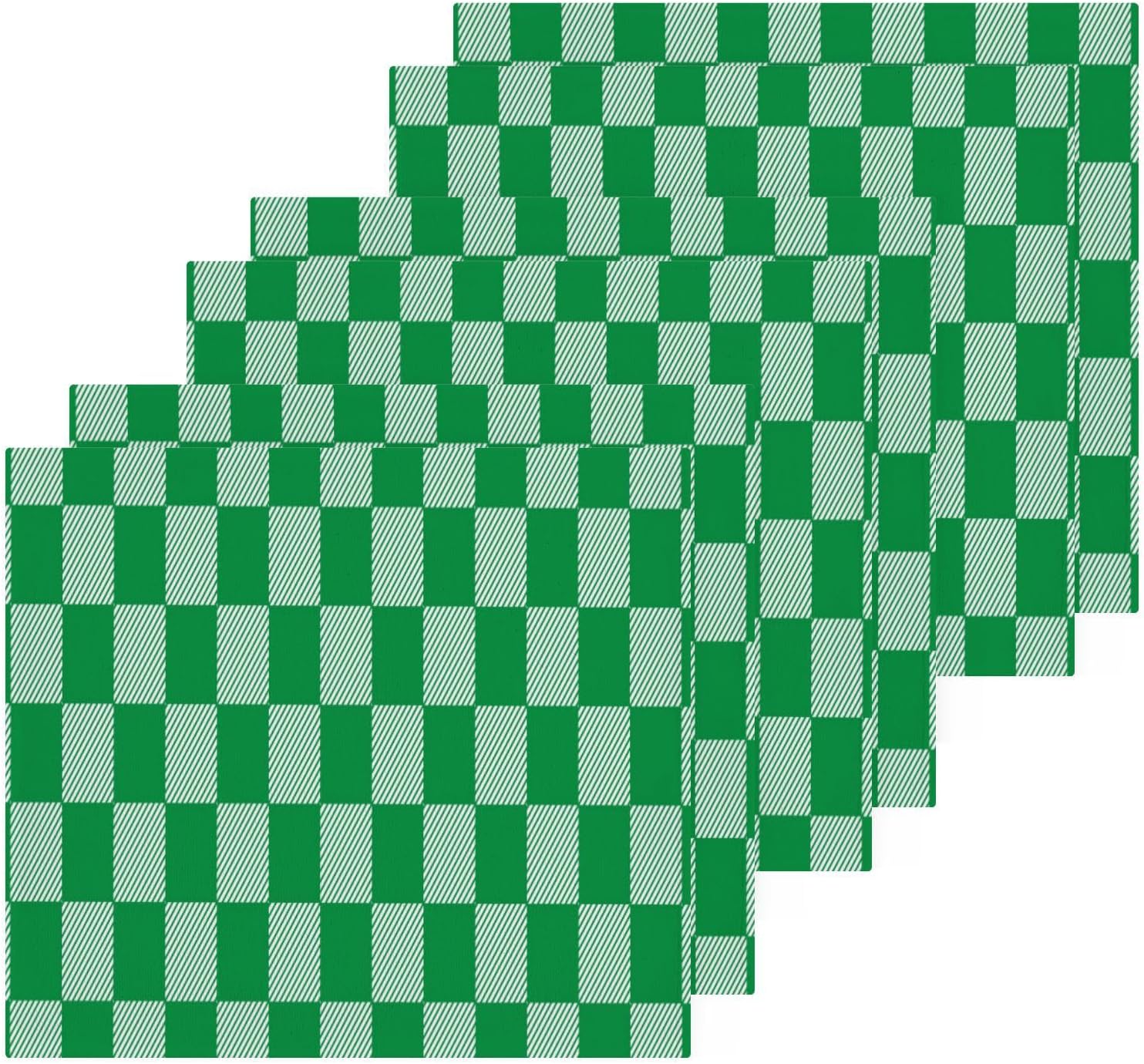 St Patricks Day Plaid 12x12 Washcloth Set - Soft Reusable