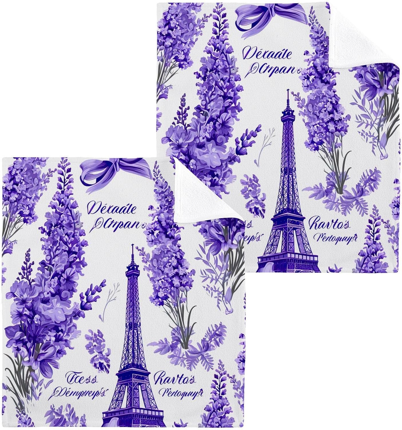 Lavender Washcloth 2-Pack Soft Absorbent Reusable Perfect Size