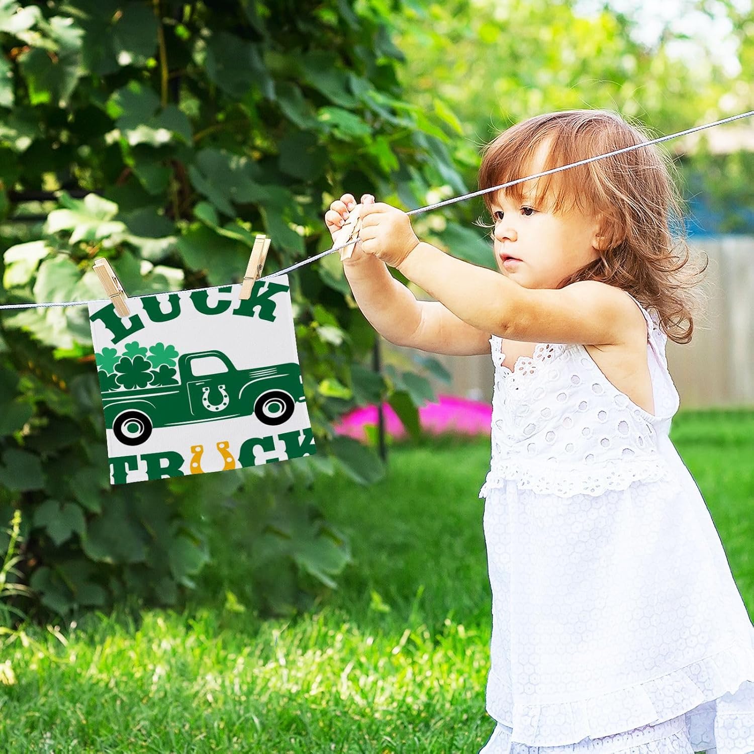 St Patrick Day Truck Washcloths 2 Pack Soft Absorbent Cotton Towels