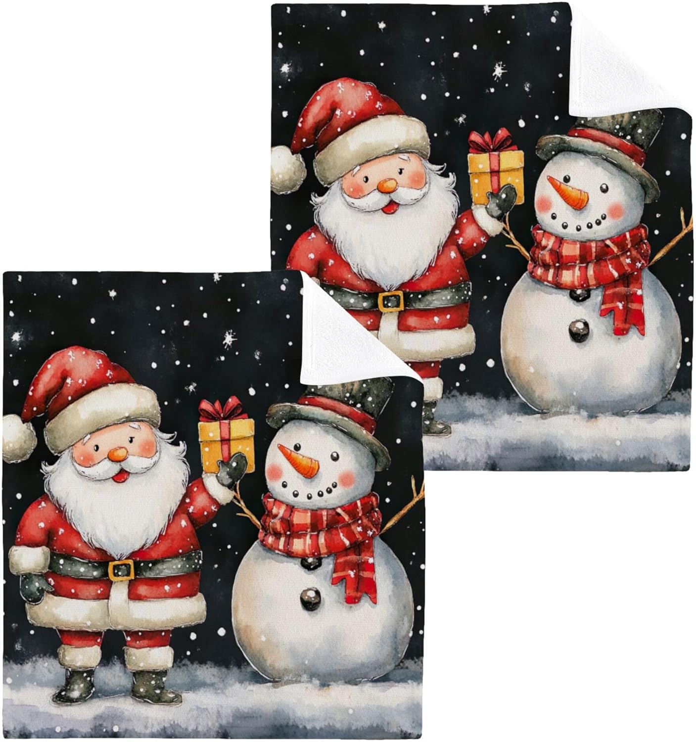 Xigua Cute Christmas Washcloth Set - Durable and Fun for Family