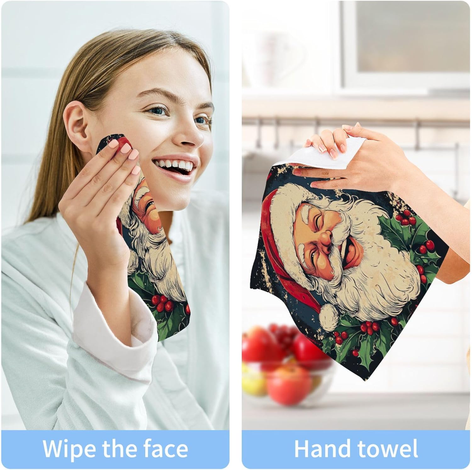 Xigua Cartoon Santa Claus Washcloth Set