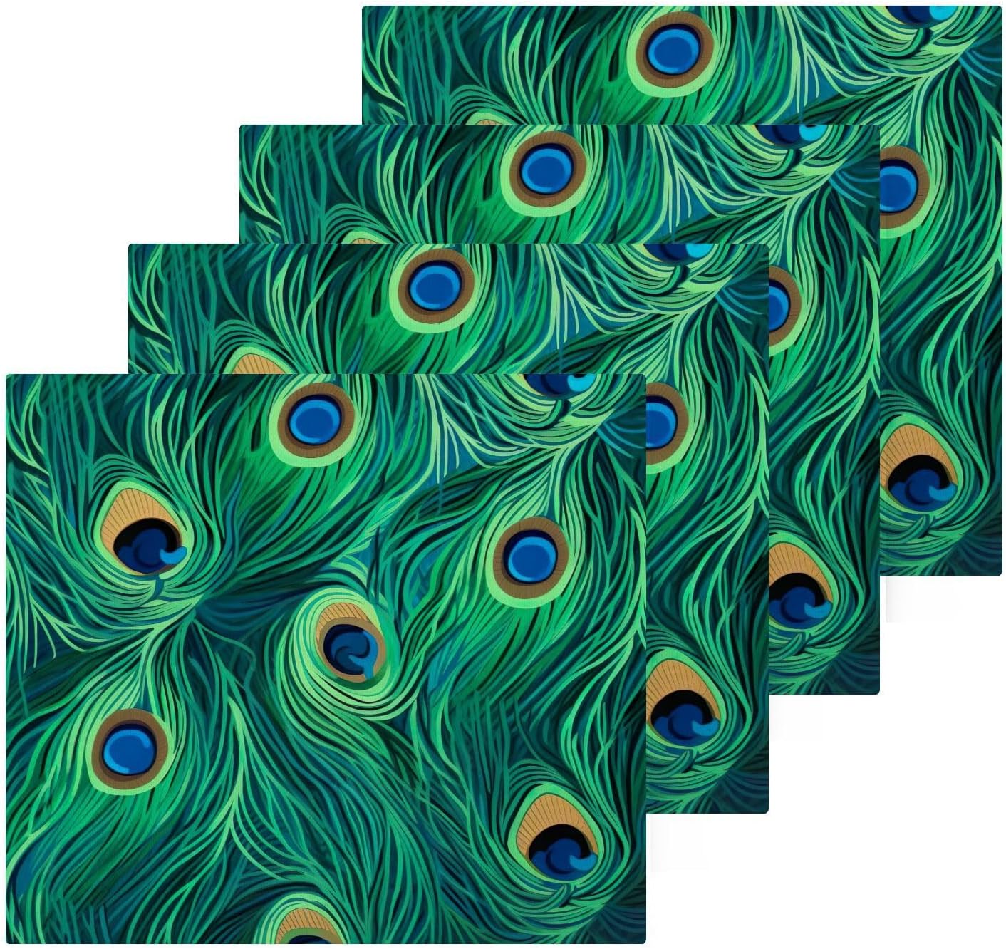 YETTASBIN Peacock Feather Washcloths 2 Pack 1