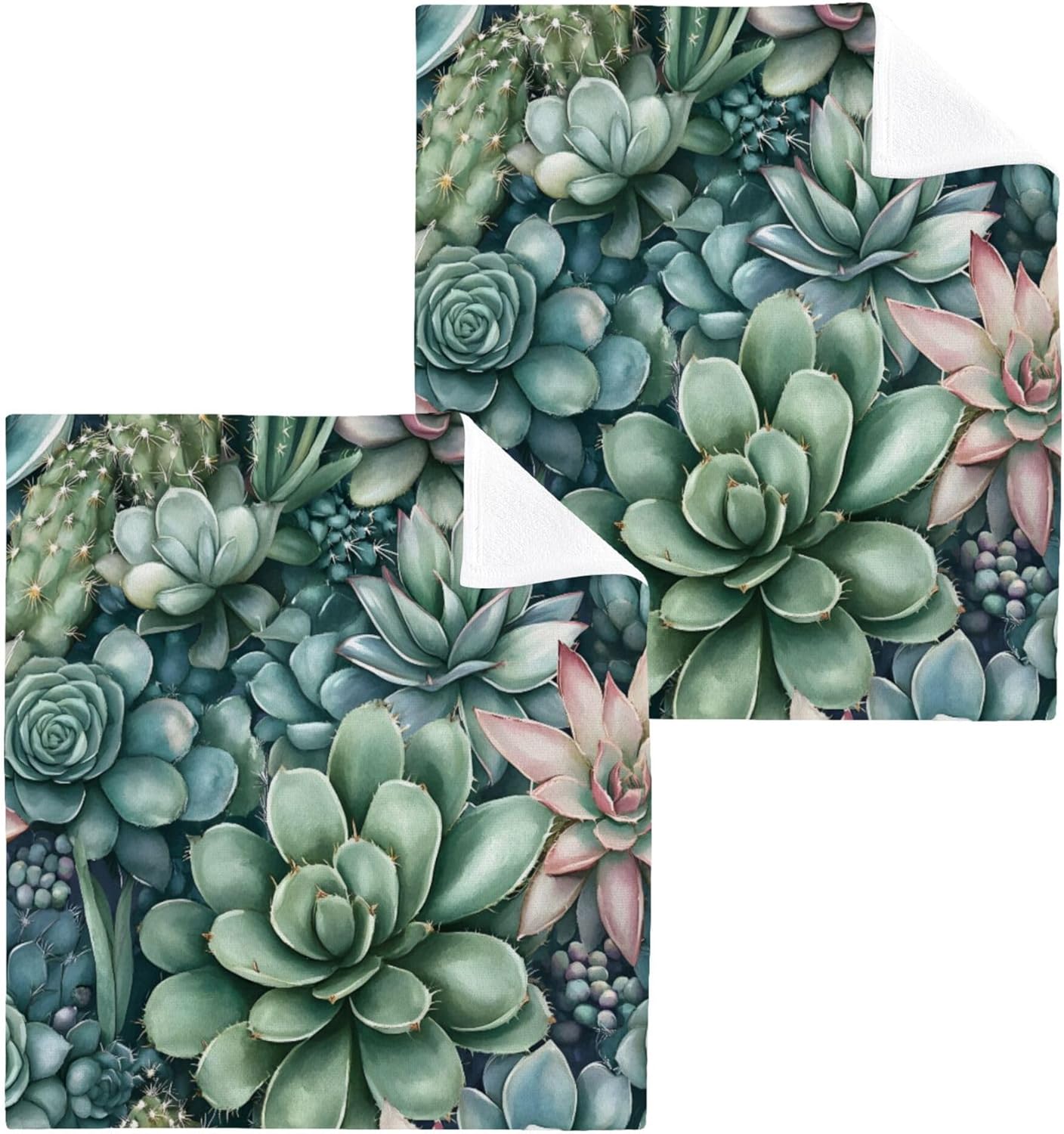 Vibrant Succulents and Cacti Washcloths for Hand and Face