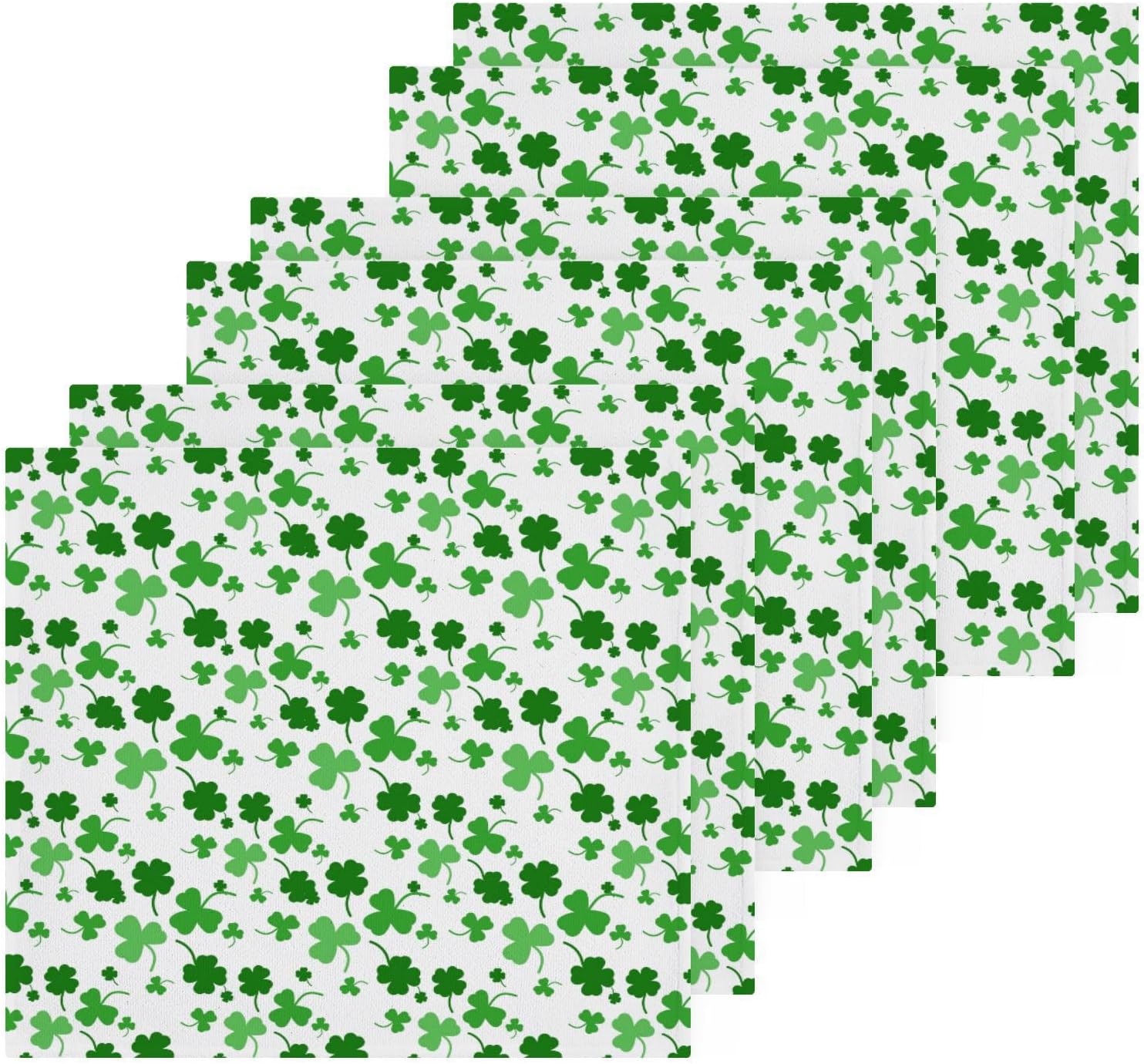St Patricks Day Clover Washcloth Set - Soft absorbent reusable face towels