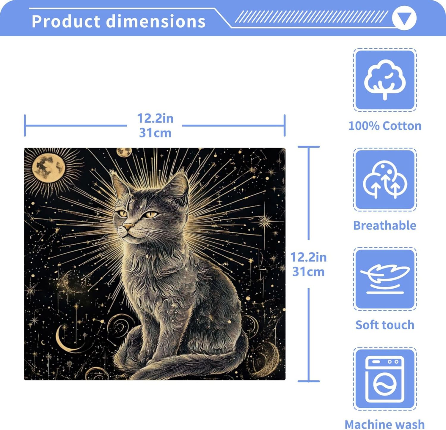 Xigua Cat Moons Washcloth Set