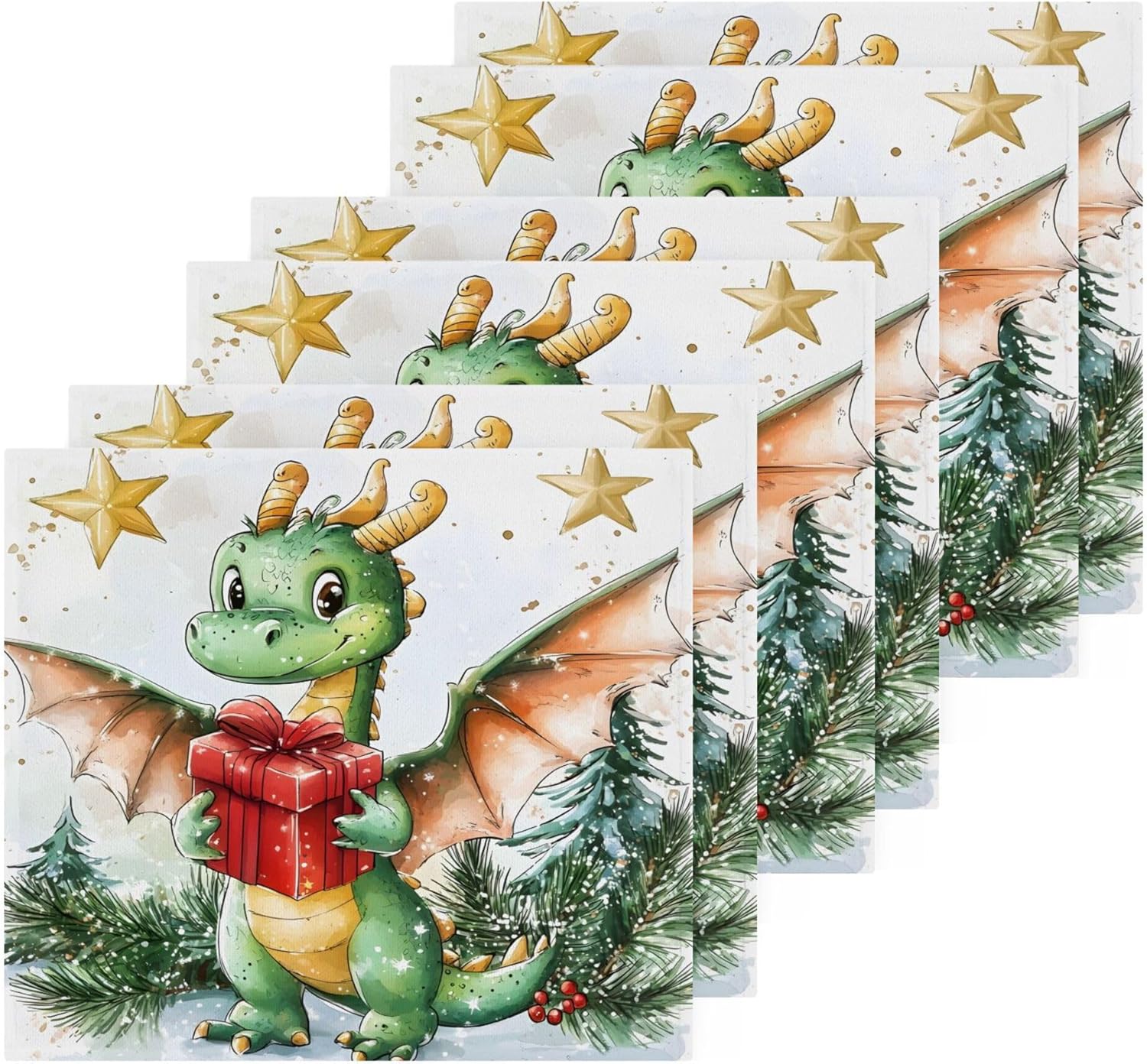 Cute Dragon Fast Drying Multi-Purpose Washcloth Set Perfect for Home Travel