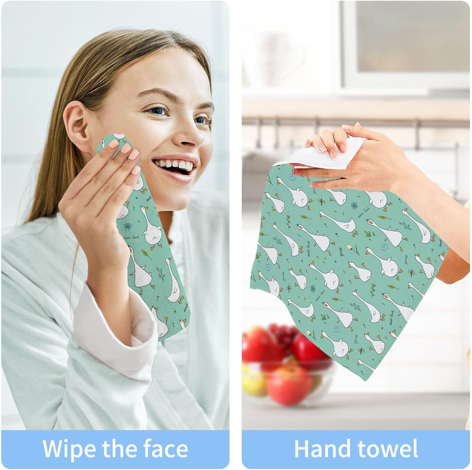 xigua Cute Goose Washcloth Set - Fast Drying Multi-Purpose Towels