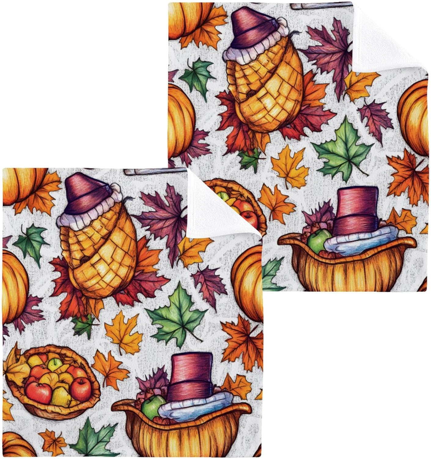 Thanksgiving Size Washcloth Set for Home Kitchen
