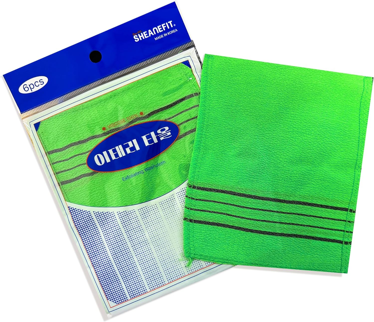Sheanefit Korean Exfoliating Washcloth 6-Pack