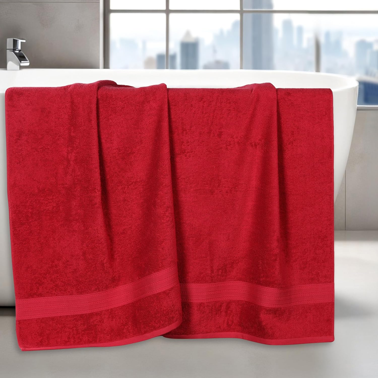 Eco-Friendly 2-Piece Bath Towel Set for Adults and Kids